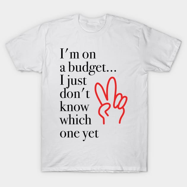 Im On A Budget Funny Work Gift T-Shirt by sleepworker